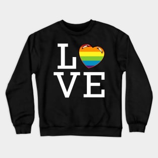 LGBT - Love - Rainbow Flag Heart Gay Pride Statement Crewneck Sweatshirt